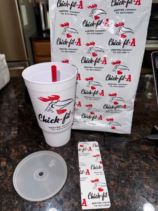 Chick-Fil-A Other - Doodles," the chain's original mascot from the 1960s White Logo Classic Cup NEW